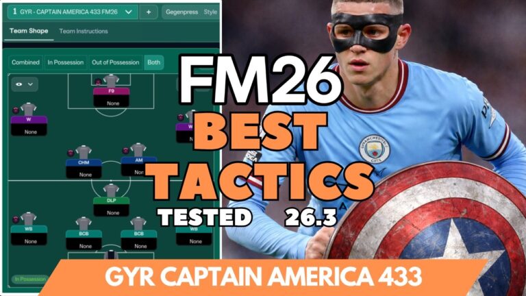 The Best Tactics FM26 Tested – GYR CAPTAIN AMERICA 433  (v26.3)
