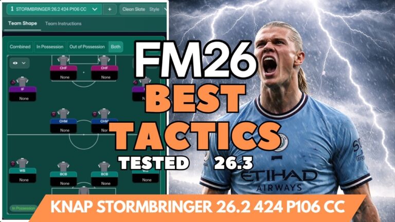 The Best Tactics FM26 Tested – KNAP Stormbringer 26.2 424 P106 CC (v26.3)