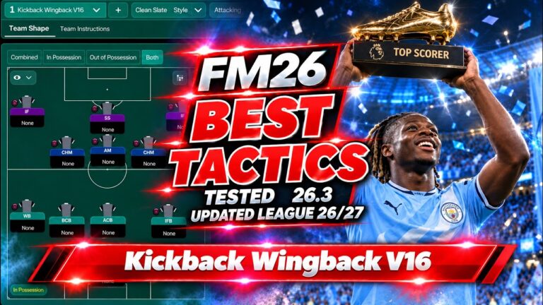 The Best Tactics FM26 Tested – Kickback Wingback V16 –  Updated Leagues 26/27