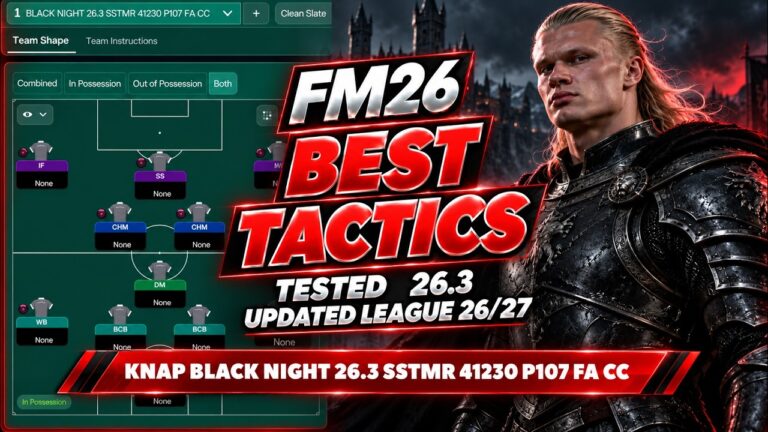 The Best Tactics FM26 Tested – BLACK NIGHT 26.3 SSTMR 41230 P107 FA CC – Updated Leagues 26/27